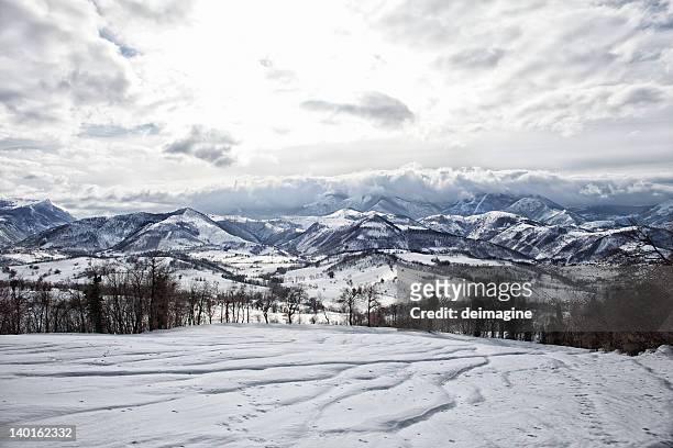 winter-landschaft - region marken stock-fotos und bilder