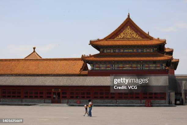 Tourists visit the Palace Museum on the reopening day on June 7, 2022 in Beijing, China. Beijing eased COVID-19 control measures as the city's latest...