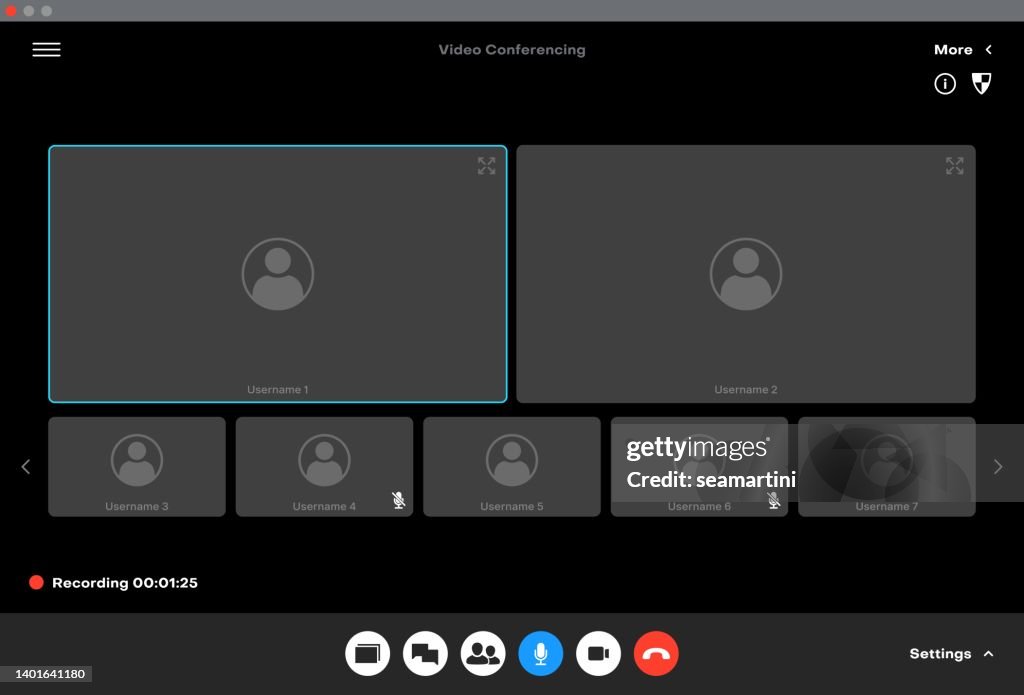 Ios Video Calling Interface Videocall Interface Video Conference Call Screen High-Res Vector ...