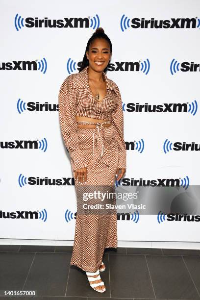 Comedian/actress Amanda Seales visits SiriusXM Studios on June 07, 2022 in New York City.