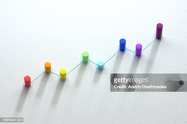 abstract multi coloured growing diagram - multi colored stock photos et images de collection