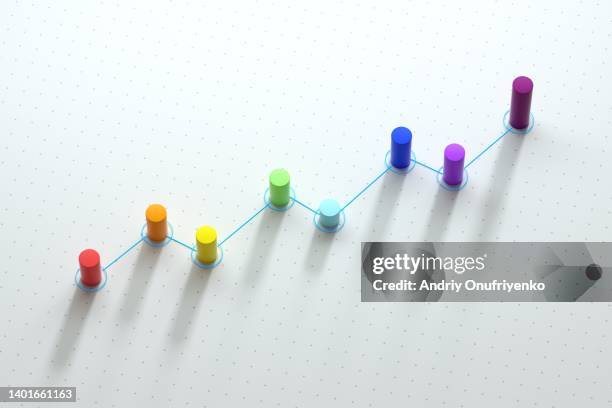 abstract multi coloured growing diagram - 受け継ぐ ストックフォトと画像