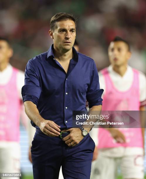 Manager Diego Alonso of Team Uruguay during an international friendly match at State Farm Stadium on June 02, 2022 in Glendale, Arizona. Uruguay...