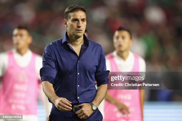 Manager Diego Alonso of Team Uruguay during an international friendly match at State Farm Stadium on June 02, 2022 in Glendale, Arizona. Uruguay...