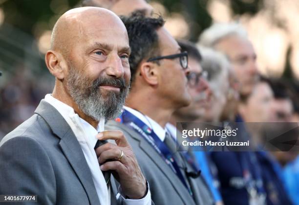Gianluca Vialli of Italy looks on before the UEFA Nations League League A Group 3 match between Italy and Hungary at Stadium Dino Manuzzi on June 07,...