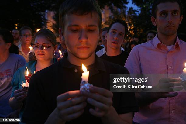 Hundreds of individuals from the Jewish community gathered for a candle-light vigil for the shooting in a Tel Aviv LGBT youth centre on August 3,...