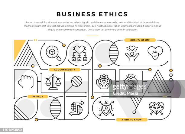 stockillustraties, clipart, cartoons en iconen met business ethics infographic template design - sociale rechtvaardigheid