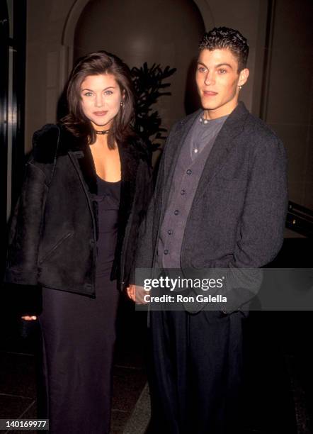Tiffani Thiessen and Brian Austin Green at the Aaron Spelling's Holiday Party, Beverly Wilshire Hotel, Beverly Hills.