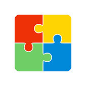 Colorful jigsaw puzzle pieces