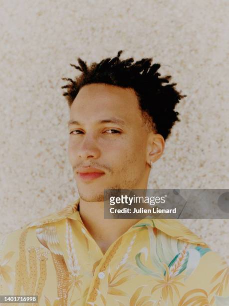 Actor Corentin Fila poses for a portrait on June 12, 2021 in Cabourg, France.