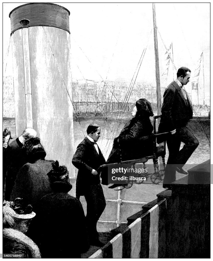 Antique illustration: Queen Victoria visits Boulogne