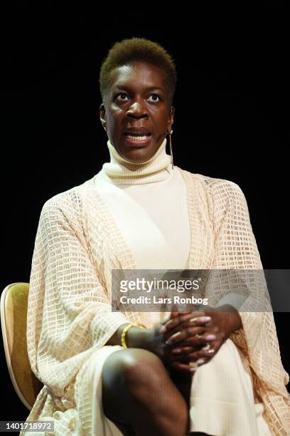 Ngozi Okaro speaks during the panel talk ‘Histories and Futures for Fashion Education’ during Day Two of the Global Fashion Summit: Copenhagen...