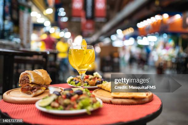 mortadella sandwich - municipal market of sao paulo stockfoto's en -beelden