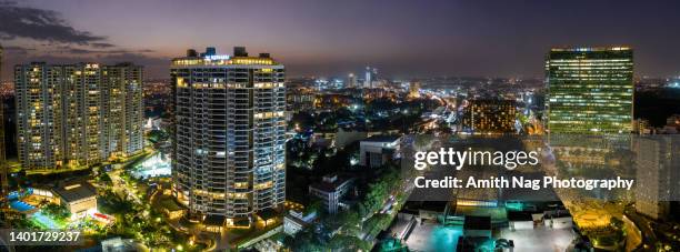 an aerial view of orion mall and world trade center, bangalore, india - bangalore rural district fotografías e imágenes de stock