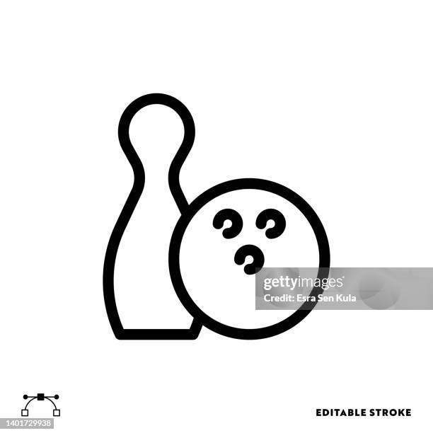 bowling line icon design with editable stroke. suitable for web page, mobile app, ui, ux and gui design. - bowling pin stock illustrations