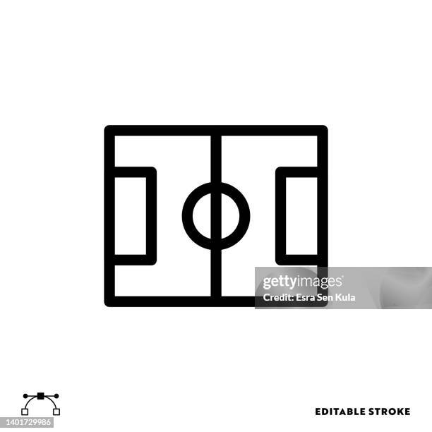 bildbanksillustrationer, clip art samt tecknat material och ikoner med soccer field line icon design with editable stroke. suitable for web page, mobile app, ui, ux and gui design. - fotbollsplan