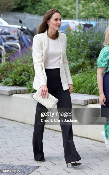 Catherine, Duchess of Cambridge during a visit to Little Village's hub in Brent to meet staff and hear about how the baby bank is supporting local...