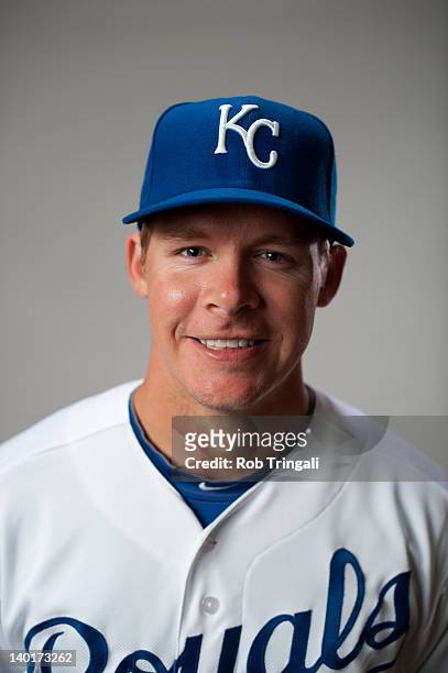 Chris Getz of the Kansas City Royals poses during photo day at the Surprise Sports Complex on February 29, 2012 in Surprise, Arizona.