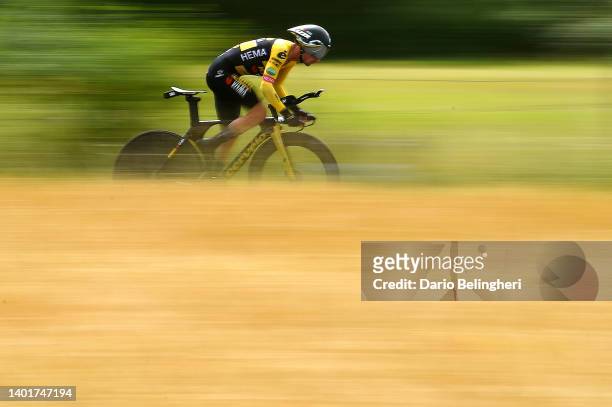 Primoz Roglic of Slovenia and Team Jumbo - Visma sprints during the 74th Criterium du Dauphine 2022 - Stage 4 a 31,9km individual time trial from...