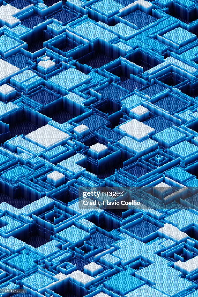 Block Technology Background Blue Blocks Technology Pattern Abstract Background Vertical Version ...
