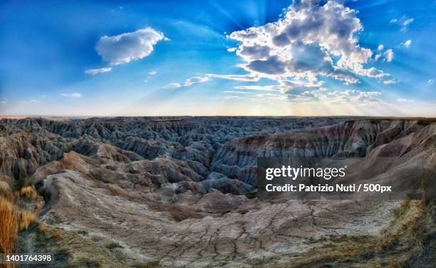 scenic view of landscape against cloudy sky,dakota del sud,united states,usa - america del sud stock-fotos und bilder