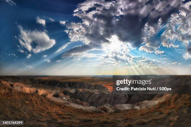 scenic view of landscape against sky during sunset,dakota del sud,united states,usa - america del sud stock-fotos und bilder