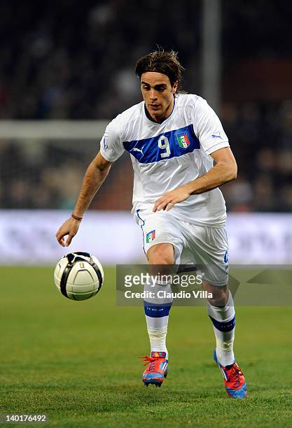 Alessandro Matri of Italy during the international friendly match between Italy and USA at Luigi Ferraris Stadium on February 29, 2012 in Genoa,...