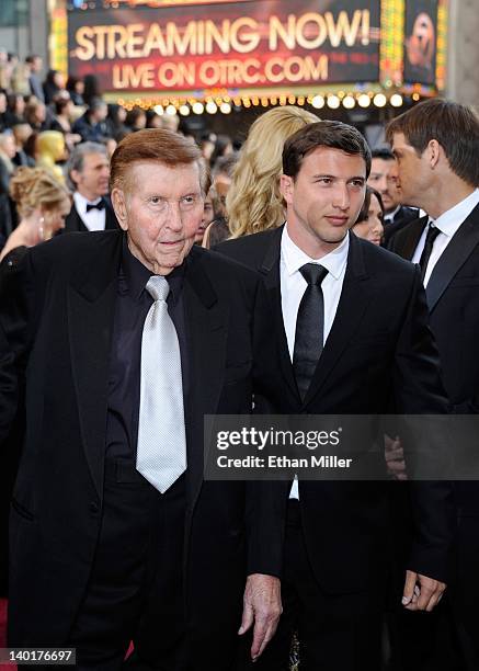 Media magnate Sumner Redstone and his grandson Brandon Korff arrive at the 84th Annual Academy Awards at the Hollywood & Highland Center February 26,...