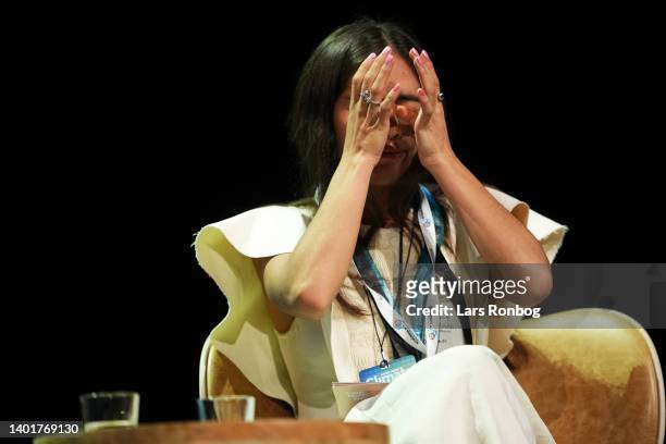 Xiye Bastida speaks at the ‘Science-Based Targets for Nature’ panel discussion during Day Two of the Global Fashion Summit: Copenhagen Edition 2022...