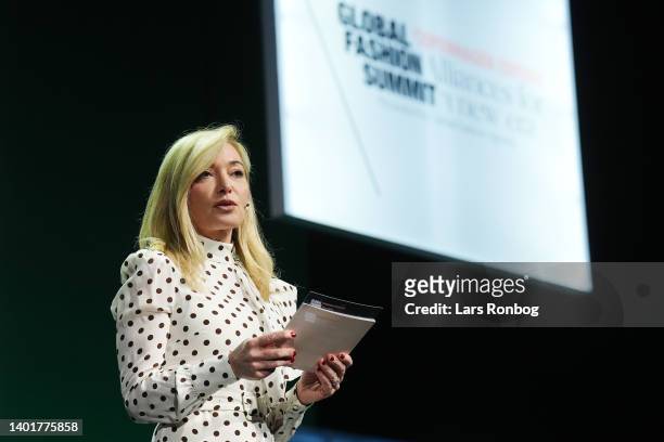 Global Fashion Agenda CEO Federica Marchionnni delivers her closing speech at the end of Day Two of the Global Fashion Summit: Copenhagen Edition...