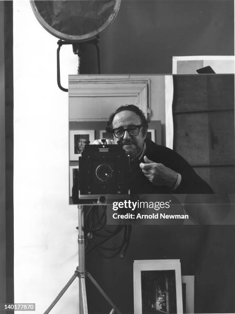 Self-portrait of American photographer Arnold Newman , mid to late 1980s.