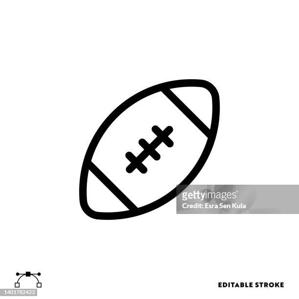 american football ball line icon design with editable stroke. suitable for web page, mobile app, ui, ux and gui design. - american football on screen stock illustrations