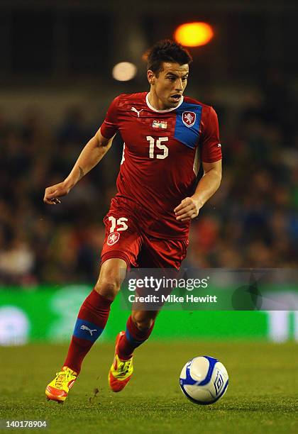 Milan Baros of Czech Republic in action during the International Friendly match between Republic of Ireland and Czech Republic at Aviva Stadium on...