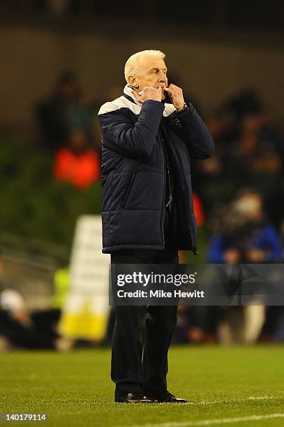 Republic of Ireland manager Giovanni Trapattoni looks on during the International Friendly match between Republic of Ireland and Czech Republic at...