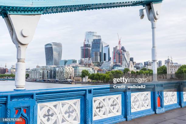 tower bridge framing the square mile - norman foster stock pictures, royalty-free photos & images