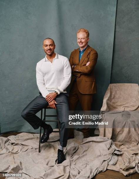 Actors Jesse Williams and Jesse Tyler Ferguson pose for a portrait at 88th Annual Drama League Awards on May 20, 2022 in New York City.