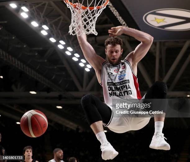 Nicolo' Melli of AX Armani Exchange Olimpia Milano in action during the LBA Lega Basket Serie A Playoffs Final Game One match between Virtus...