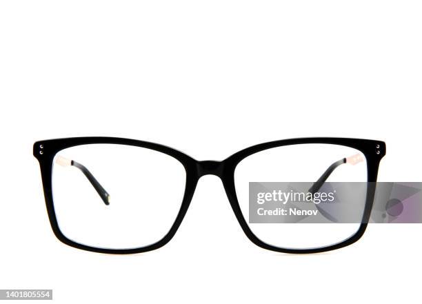 eyeglasses with black rim - eyeglass frames stock pictures, royalty-free photos & images