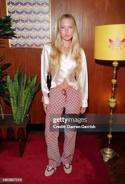 Lila Moss attends the adidas x Gucci House of Originals Sports Club to celebrate the launch of the adidas x Gucci collection, at the Peckham Liberal...