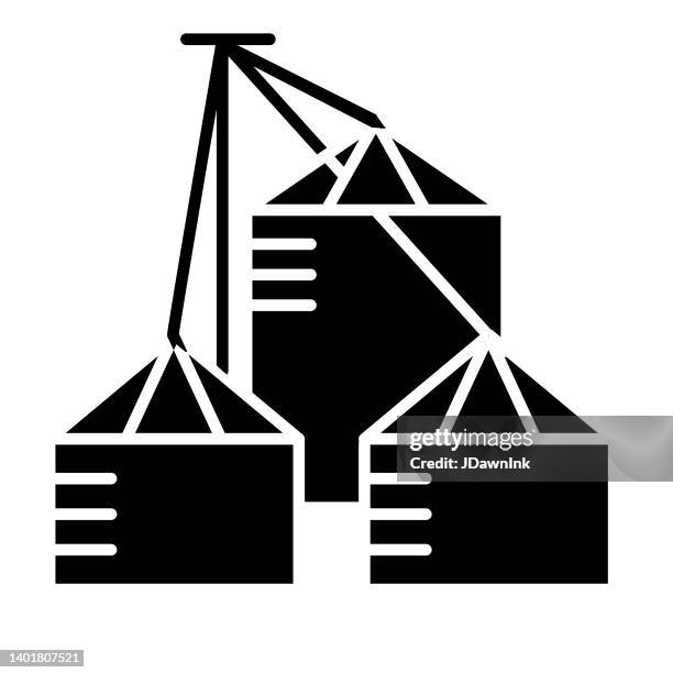 modern farm and agriculture icon grain elevator concept - granary stock illustrations
