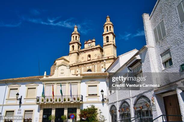 village of olvera - cádiz, spain - poble espanyol stockfoto's en -beelden