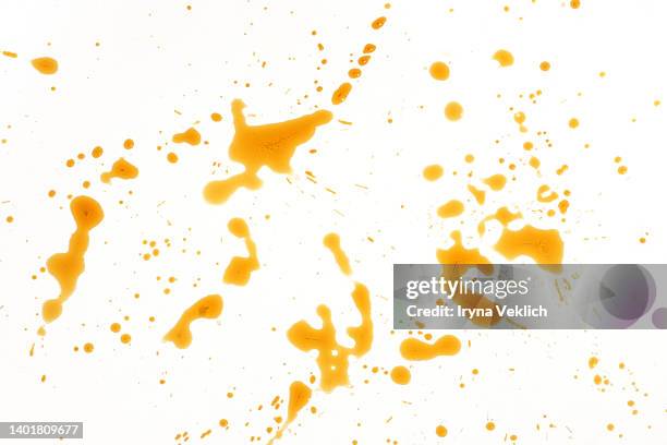 coffee cup stains  from spilled coffee on white color background. - kaffeefleck stock-fotos und bilder