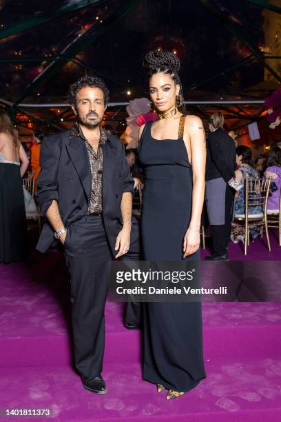 Lorenzo Posocco and Elodie attends the McKim Medal Gala 2022 on June 08, 2022 in Rome, Italy.