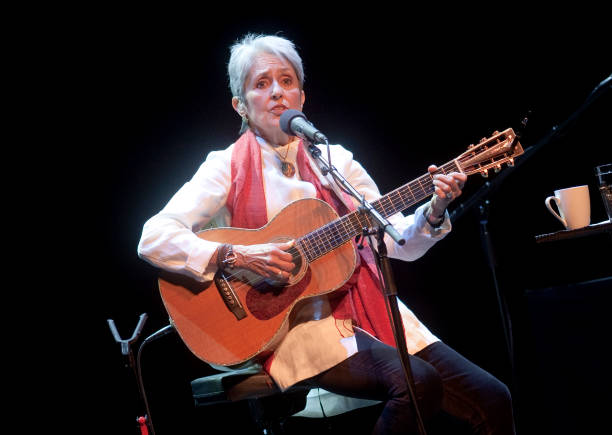 Joan Baez performs on stage at Glasgow Royal Concert Hall on February 29, 2012 in Glasgow, United Kingdom.