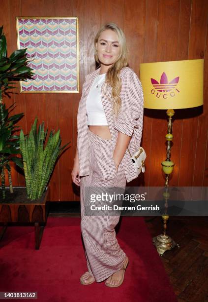 Laura Woods attends the adidas x Gucci House of Originals Sports Club to celebrate the launch of the adidas x Gucci collection, at the Peckham...