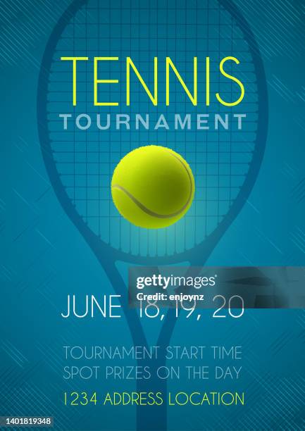 stockillustraties, clipart, cartoons en iconen met tennis tournament poster - tennistoernooi
