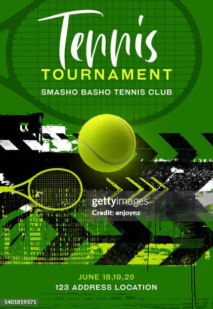 tennis turnier plakat - match sport stock-grafiken, -clipart, -cartoons und -symbole