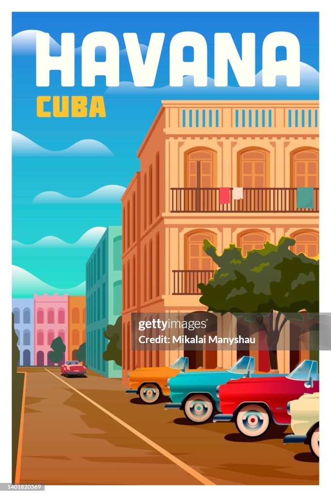 Havana Cuba Vintage Travel Poster Tee Shirt Havana Cuba Vintage Travel Poster Tee Shirt