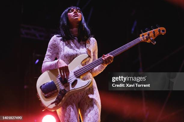 Laura Lee of Khruangbin performs in concert during Primavera Sound a la Ciutat at Poble Espanyol on June 08, 2022 in Barcelona, Spain.