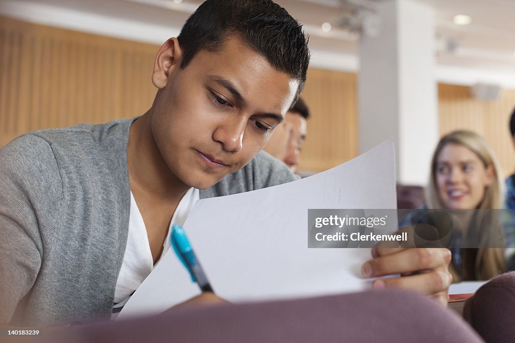 University Student Taking Test In Lecture Hall High-Res Stock Photo ...